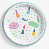 Spa Party 7" Iridescent Round Paper Plates - 16 Pack